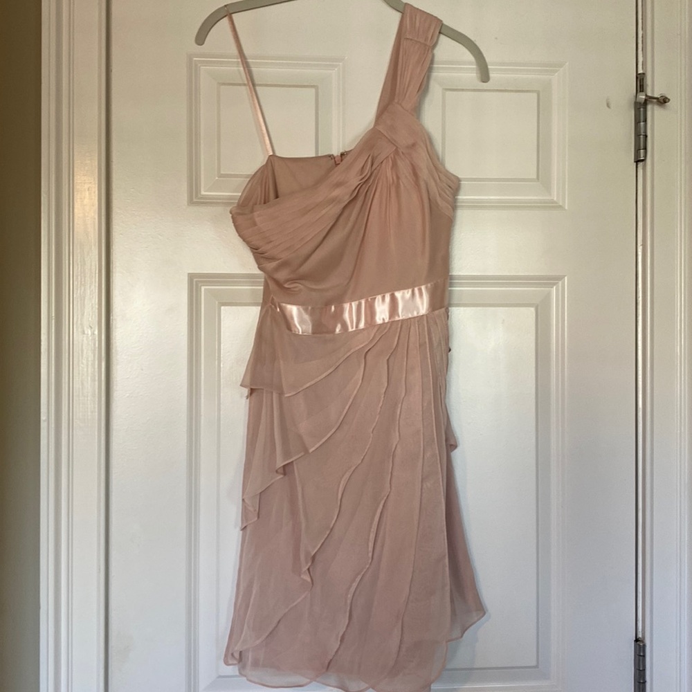 Light pink Adrianna Papell 1 shoulder dress